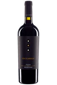Flasche Luccarelli Primitivo Puglia IGP, vollmundiger italienischer Rotwein aus Apulien mit reifer roter Frucht.
